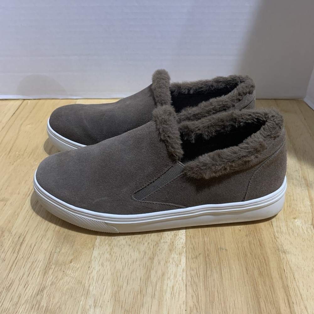 Blondo Gia Waterproof Dark Taupe Suede 6M Slip on Sneaker - Picture 3 of 8